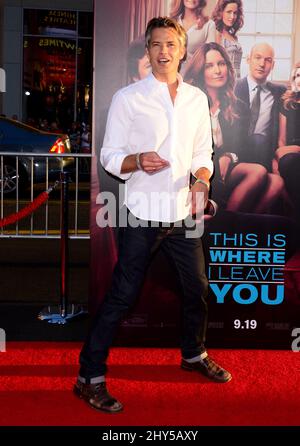 Timothy Olyphant attending the the premiere of 'This Is Where I Leave You' in Los Angeles Stock Photo