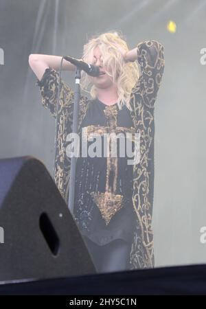 Pretty Reckless, Taylor Momsen during Day 2 of the IHeartRadio Music Festival at the Village, Las Vegas, September 19, 2014. Stock Photo