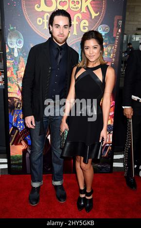 Us the Duo arriving for The Book of Life premiere held at the Regal Cinema in Los Angeles. Stock Photo