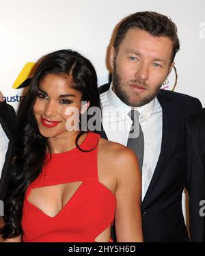 Sarah Roberts, Joel Edgerton arriving at the LA Premiere Of 'Felony' on Thursday, Oct. 16, 2014, in Los Angeles. Stock Photo