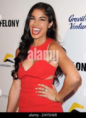 Sarah Roberts arriving at the LA Premiere Of 'Felony' on Thursday, Oct. 16, 2014, in Los Angeles. Stock Photo