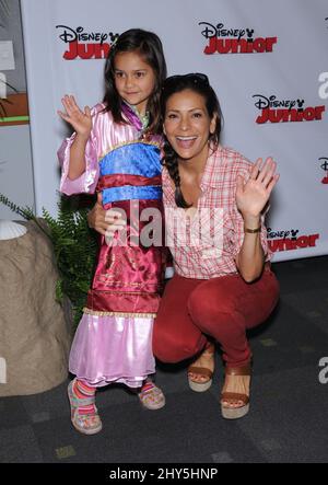 Constance Marie & Luna Marie Katich attends the 'Jake and the Never Land Pirates: Battle for the Book' Screening in Los Angeles Stock Photo