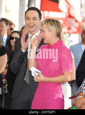 Jim Parsons and Kaley Cuoco attends the Kaley Cuoco Hollywood Walk of