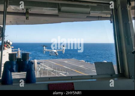 220312-N-DU622-1044 PACIFIC OCEAN (Mar. 12,) A CVM-22B Osprey, from the ...