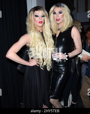 Laganja Estranja and Kelly Mantle attending The Instagram Art Of Mathu Andersen Exhibition Opening Party held at World of Wonder Storefront Gallery Stock Photo