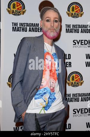 Mathu Andersen attending The Instagram Art Of Mathu Andersen Exhibition Opening Party held at World of Wonder Storefront Gallery Stock Photo