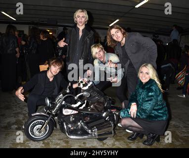 R5 during the 83rd Annual Hollywood Christmas Parade arrivals on Hollywood Blvd, Los Angeles. Stock Photo