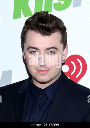 Sam Smith arrives for KIIS FM's Jingle Ball concert held at Staples Center, Los Angeles. Stock Photo