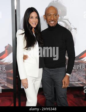 Montel Williams & Tara Fowler attending the 'American Sniper' Premiere in New York Stock Photo