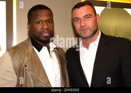 Curtis '50 Cent' Jackson and Liev Schreiber attending the 'Tapia' New York Premiere held at the HBO Theatre Stock Photo