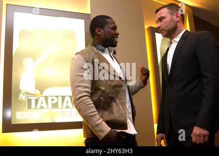 Curtis '50 Cent' Jackson and Liev Schreiber attending the 'Tapia' New York Premiere held at the HBO Theatre Stock Photo