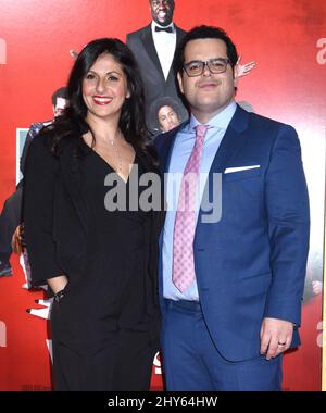 Josh Gad and Ida Darvish attending the premiere of 'The Wedding Ringer' Stock Photo