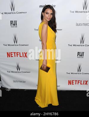 Emily Ratajkowski attending the Weinstein Company and Netflix Golden Globes after party at the Beverly Hilton Hotel Stock Photo