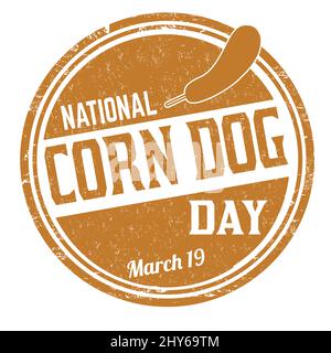 National corn dog day grunge rubber stamp on white background, vector illustration Stock Vector