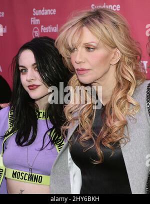 Frances Bean Cobain, Courtney Love attending the 2015 Sundance Film Festival Premiere of KURT COBAIN: MONTAGE OF HECK held at the Marc Stock Photo