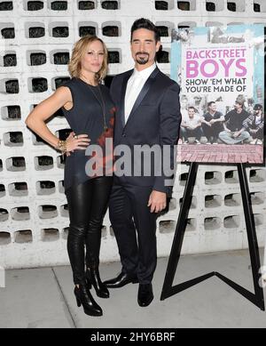 Kevin Richardson, Kristin Richardson attending the premiere of 'Backstreet Boys: Show 'em What You're Made Of' held at Arclight Cinemas in Los Angeles, California. Stock Photo