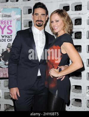 Kevin Richardson, Kristin Richardson attending the premiere of 'Backstreet Boys: Show 'em What You're Made Of' held at Arclight Cinemas in Los Angeles, California. Stock Photo