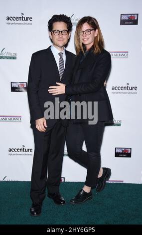 JJ Abrams, Katie McGrath attending the US-Ireland Alliance Pre-Academy Awards Event honouring Stephen Colbert, Carrie Fisher and artist Colin Davidson at JJ Abrams??? BAD ROBOT studio, in Santa Monica, California. Stock Photo