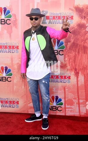 Chris Brown arriving at the 2015 iHeartRadio Music Awards held at the Shrine Auditorium Stock Photo