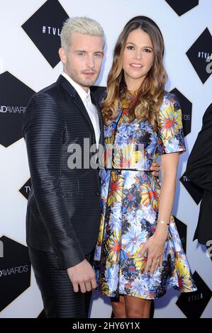 Nico Tortorella, Sutton Foster attending 2015 TV LAND Awards - Arrivals held at Saban Theatre in Los Angeles, USA. Stock Photo