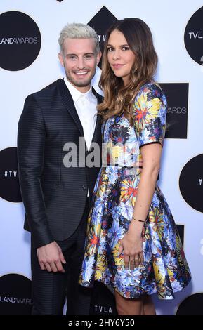 Nico Tortorella and Sutton Foster attending the 2015 TV LAND Awards held at Saban Theatre in Los Angeles, USA. Stock Photo