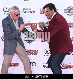 (L-R) Stan Lee and Lou Ferrigno arrives at the Marvel's "Avengers: Age ...