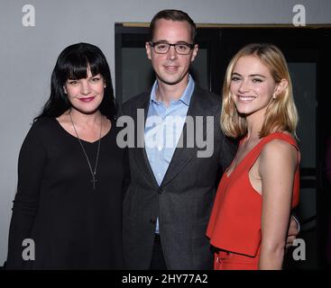 Pauley Perrette, Emily Wickersham & Sean Murray attending the CBS Summer Soiree held at The London Hotel Stock Photo