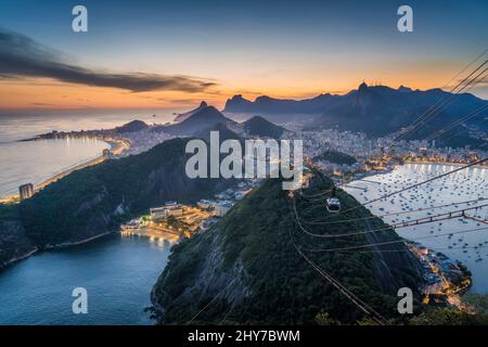 Rio de Janeiro cityscape at sunset, Brazil, South America. Stock Photo