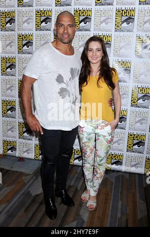 Manu Bennett and Ivana Baquero attending 'The Shannara Chronicles' cast members at Comic-Con 2015 held at the Bayfront Hilton Hotel in San Diego, USA. Stock Photo