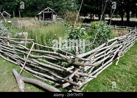 Recreation of Bronze Age farming at Vitlycke Museum in Tanum, Sweden Stock Photo