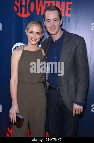 Emily Wickersham & Sean Murray attending the CBS, The CW and Showtime Summer TCA press tour. Stock Photo