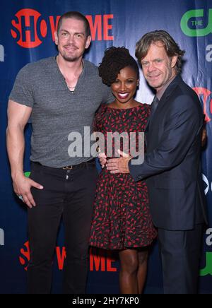 Steve Howey, Shanola Hampton & William H. Macy attending the CBS, The CW and Showtime Summer TCA press tour. Stock Photo