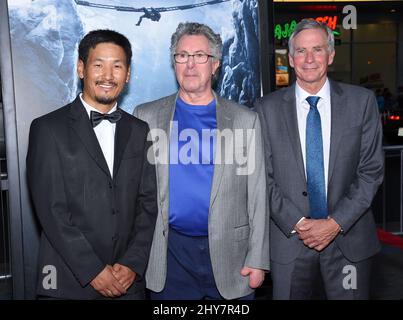 Ang Phula Sherpa, Dr Beck Weathers & David Breashears attending the 'Everest' American Premiere held at the Chinese Theatre in Los Angeles, USA. Stock Photo