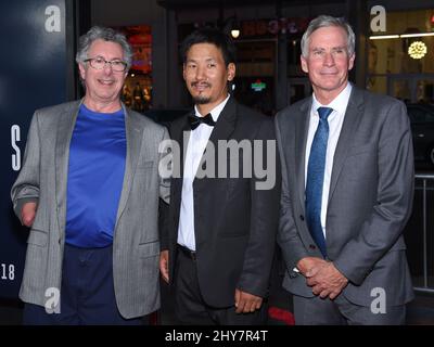 Ang Phula Sherpa, Dr Beck Weathers & David Breashears attending the 'Everest' American Premiere held at the Chinese Theatre in Los Angeles, USA. Stock Photo