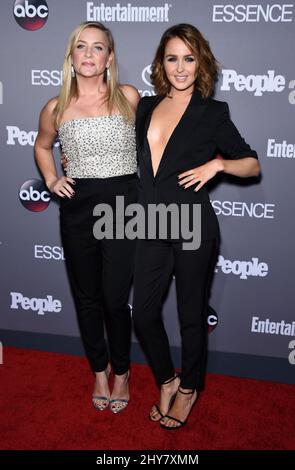 Jessica Capshaw & Camilla Luddington attending the TGIT Premiere Red Carpet Event held at the Gracias Madres, West Hollywood, Ca. on September 26, 2015. Stock Photo