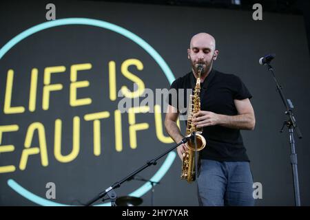 Sam Harris of X Ambassadors during day 1 of the Life Is Beautiful Festival in Las Vegas, Nevada. Stock Photo