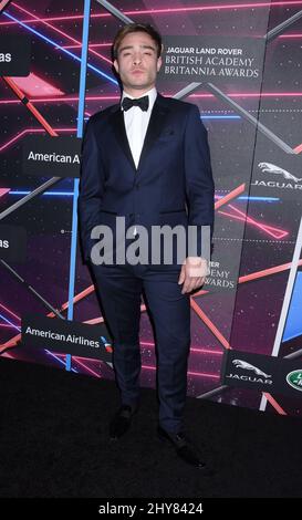 Ed Westwick arriving for the 2015 Jaguar Land Rover British Academy Britannia Awards presented by American Airlines at the Beverly Hilton Hotel, Beverly Hills, Los Angeles. Stock Photo