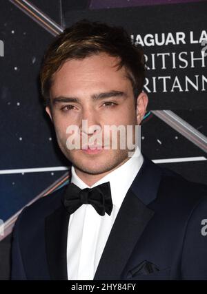 Ed Westwick 2015 Jaguar Land Rover British Academy Britannia Awards held at the Beverly Hilton Hotel. Stock Photo