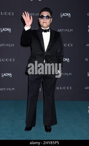 PSY attends LACMA 2015 Art+Film Gala honoring James Turrell and Alejandro G Inarritu at LACMA on November 7, 2015 in Los Angeles, CA, USA. Stock Photo