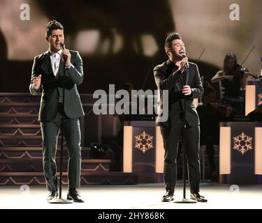 Dan Smyers and Shay Mooney of Dan+Shay CMA Country Christmas held at the Grand Ole Opry House Stock Photo