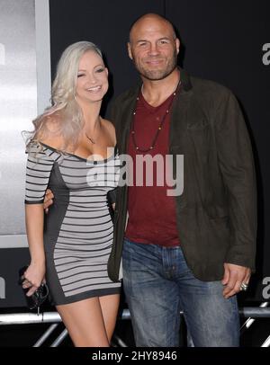 Randy Couture, Mindy Robinson attending 'Creed' Los Angeles Premiere held at the Regency Village Theatre Stock Photo