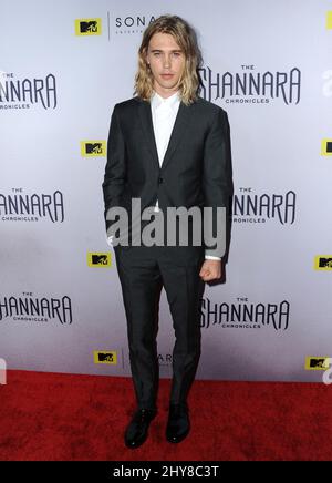 Austin Butler arriving for the The Shannara Chronicles premiere held at iPic Theaters, Los Angeles, December 4th, 2015. Stock Photo