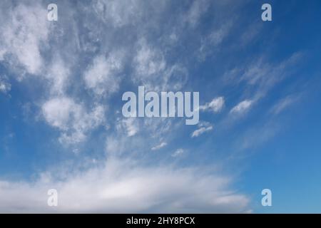 Altocumulus summer white clouds in the daytime Stock Photo