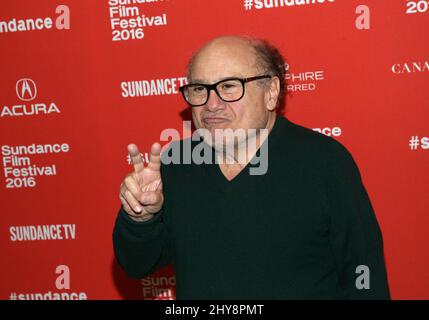 Danny DeVito attending the Wiener-Dog Premiere at the Sundance Film Festival 2016, The Eccles Theatre in Park City, Utah. Stock Photo