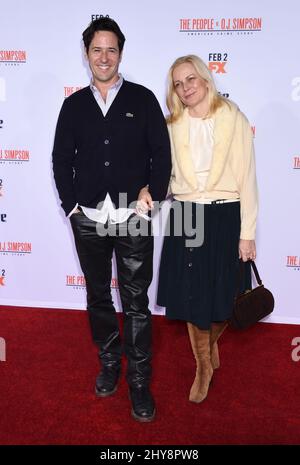 Rob Morrow and wife Debbon Ayer attending The People v. O.J. Simpson American Crime Story held at the Westwood Village Theatre Stock Photo