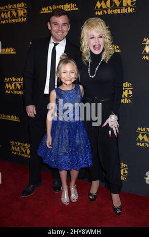 Ricky Schroder, Alivia Lyn Lind and Dolly Parton attending the 24th Annual MovieGuide Awards held at the Universal Hilton Hotel in Universal City, California. Stock Photo