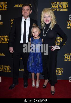 Ricky Schroder, Alivia Lyn Lind and Dolly Parton attending the 24th Annual MovieGuide Awards held at the Universal Hilton Hotel in Universal City, California. Stock Photo