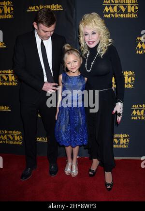 Ricky Schroder, Alivia Lyn Lind and Dolly Parton attending the 24th Annual MovieGuide Awards held at the Universal Hilton Hotel in Universal City, California. Stock Photo