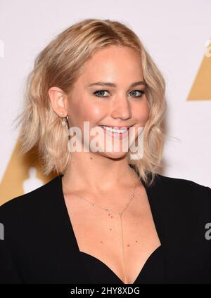 Jennifer Lawrence attending the Oscar Nominees Luncheon held at the Beverly Hilton Hotel, Beverly Hills, Los Angeles. Stock Photo