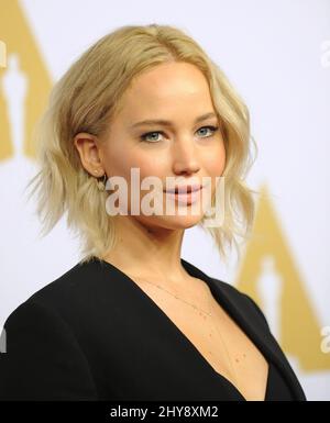 Jennifer Lawrence attending the Oscar Nominees Luncheon held at the Beverly Hilton Hotel, Beverly Hills, Los Angeles. Stock Photo